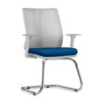 Cadeira Addit Fixa Cromada Azul