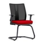 Cadeira Addit Fixa Preto Vermelho