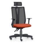 Cadeira Addit Alta Encosto Preto Laranja