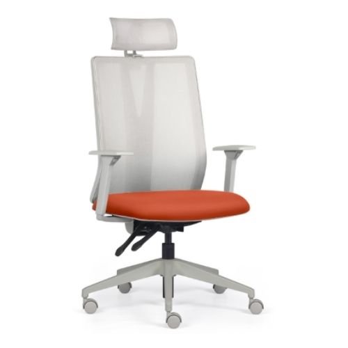 Cadeira Addit Alta Nylon Branco Laranja