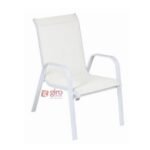 Cadeira Para Piscina Summer - Alumínio Branco, Tela Sling Branca | Empilhável