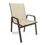 Cadeira Para Piscina Summer - Alumínio Marrom, Tela Sling Bege | Empilhável