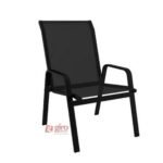 Cadeira Para Piscina Summer - Alumínio Preto, Tela Sling Preto | Empilhável