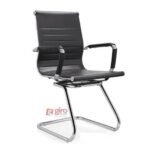 Cadeira Skylux Esteirinha Aproximação - Estrutura Fixa Sky Cromada - Preta