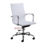 Cadeira Skylux Esteirinha Diretor - Base Giratória Cromada - Branco