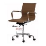 Cadeira Skylux Esteirinha Diretor - Base Giratória Cromada - Caramelo