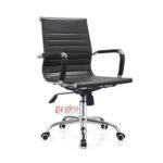 Cadeira Skylux Esteirinha Diretor - Base Giratória Cromada - Preta