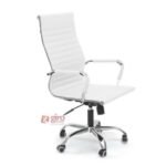 Cadeira Skylux Esteirinha Presidente - Base Giratória Cromada - Branco