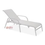 Espreguiçadeira Para Piscina Summer - Alumínio Branco, Tela Sling Branca | Empilhável