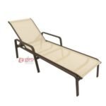 Espreguiçadeira Para Piscina Summer - Alumínio Marrom, Tela Sling Bege | Empilhável