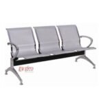 Longarina Aeroporto Charm 3 Lugares - Metálica Cromada | Sem Estofado