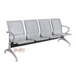 Longarina Aeroporto Charm 4 Lugares - Metálica Cromada | Sem Estofado