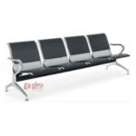 Longarina Aeroporto Charm 4 Lugares - Metálica Cromada | Estofada