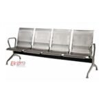 Longarina Aeroporto Premium Aço Inox - 4 Lugares