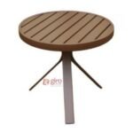 Mesa De Apoio Summer Em Alumínio Marrom - Com Tampo De Alumínio Ripado