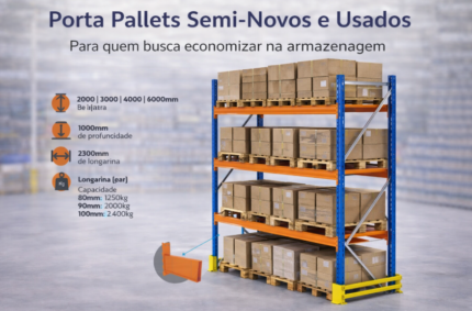 Porta Pallets Usados e Semi Novos só na Girocenter Móveis