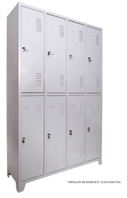 Roupeiro de aço 8 portas grandes - GRP-08 - Chapa 24